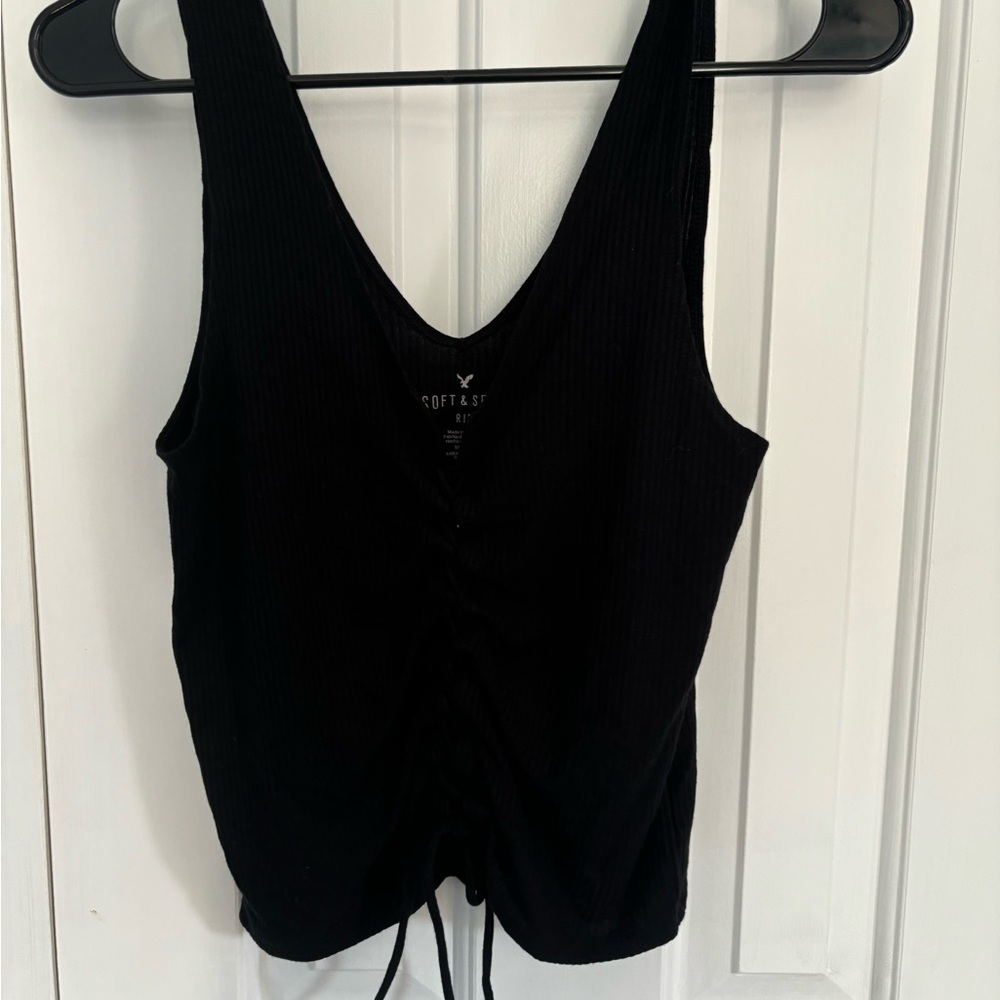 American Eagle Black, size medium - cinched crop tank top